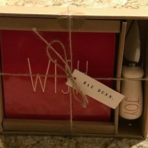 Rae Dunn WISH and JOY Cheese Cutting Board Set